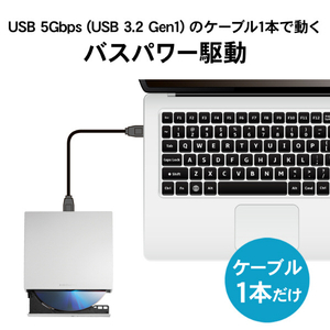 I・Oデータ USB-A対応 保存ソフト付きポータブルブルーレイドライブ ホワイト BRP-UB6SW/H-イメージ8