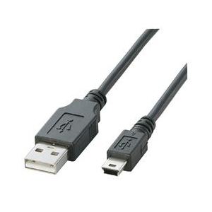 エレコム USB2．0ケーブル(mini-Bタイプ) 0．5m ブラック0.5m U2C-M05BK-イメージ1