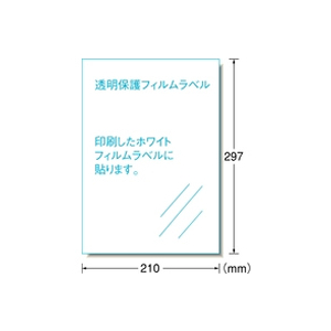 エーワン IJ用ホワイトフィルムラベル保護フィルム付 A4ノーカット 3セット F869232-29421-イメージ3