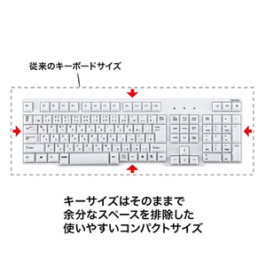 サンワサプライ PS/2キーボード ホワイト SKB-L1N-イメージ2