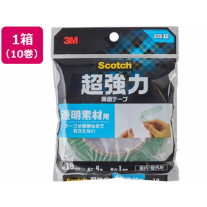 3M スコッチ 超強力両面テープ 透明素材用 19mm×4m 10巻 F180613-STD-19-イメージ1