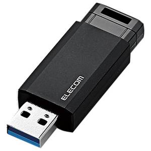 エレコム USB3．1(Gen1)対応ノック式USBメモリ(64GB) ブラック MF-PKU3064GBK-イメージ1