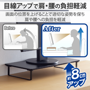 エレコム ディスプレイスタンド(フルキーボード収納対応) ブラック PCA-DPSW528NBK-イメージ3