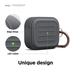 elago AirPods 3用シリコンケース ダークグレー EL_AP3CSTPAO_DG-イメージ2