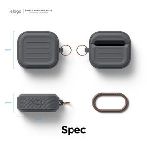 elago AirPods 3用シリコンケース ダークグレー EL_AP3CSTPAO_DG-イメージ7