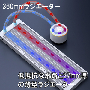 ProArtist オールインワン水冷クーラー ホワイト AIO5-WH-イメージ6