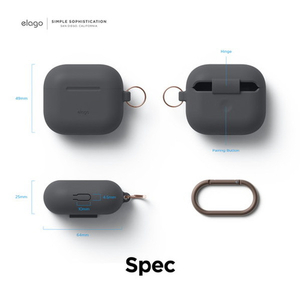 elago AirPods 3用シリコンケース ダークグレー EL_AP3CSSCOH_DG-イメージ6