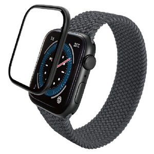 エレコム Apple Watch SE (第2世代)/SE/Series 6(40mm)用フルカバーガラスフィルム 高透明/極薄/治具付 ブラック AW-23EFLGS2R-イメージ1