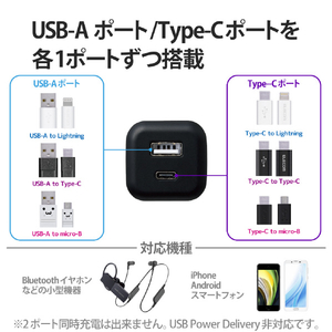 エレコム 乾電池式モバイルバッテリー(C×1+A×1/A-Cケーブル付属) ブラック DE-KD02BK-イメージ2