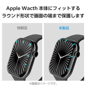 エレコム Apple Watch Series 10(46mm)用フィルム 衝撃吸収 高透明 指紋防止 貼付ツール付 AW-24AFLAFPRG-イメージ5