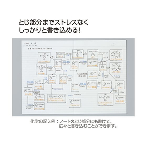 コクヨ キャンパス フラットが気持ちいいノート(ドット入) セミB5 A罫 青 FC114PM-ﾉ-FL3CAT-B-イメージ9