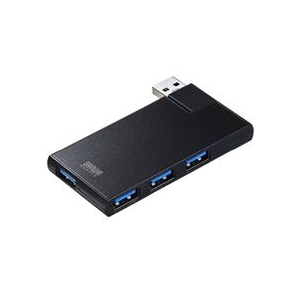 サンワサプライ USB3．0 4ポートハブ ブラック USB-3HSC1BK-イメージ1