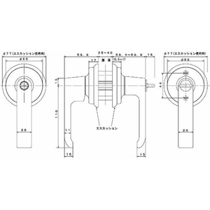 大黒製作所 AGENT/LP-100 取替用レバーハンドル 1スピンドル型 鍵付用 FC097FG-1319513-イメージ2