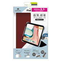 トリニティ iPad mini A17 Pro / 第6世代用[FLIP SHELL] 背面クリア フリップシェルケース ワインレッド TR-IPD248-FS-SMWR