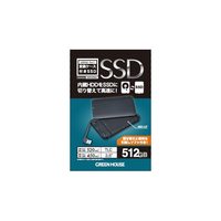 グリーンハウス 変換ケース付SSD(512GB) ブラック GH-SSDSCA512