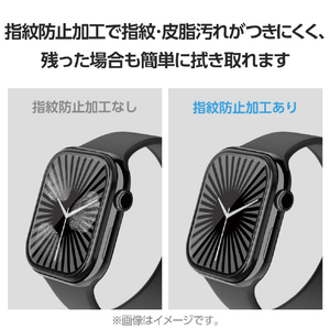 エレコム Apple Watch Series 10(42mm)用ガラスフィルム アルミフレーム/高透明/治具付 ブラック AW-24BFLGFALBK-イメージ7