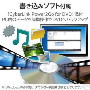 ロジテック Type-A/C対応 書込ソフト付 USB3．2(Gen1) ポータブルDVD ホワイト LDR-PWA8U3CLWH-イメージ4