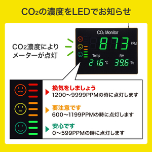 サンワサプライ CO2二酸化炭素パネルモニター CHE-C2-イメージ12