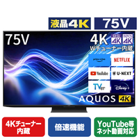 シャープ 75V型4Kチューナー内蔵液晶テレビ AQUOS 4T-C75GN1