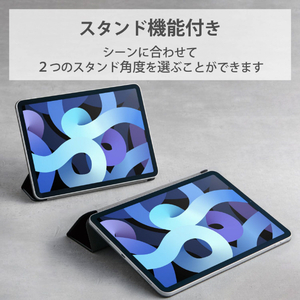 エレコム iPad Air 10．9インチ(第4世代)用超薄型ケース/ソフトレザー/スリープ対応/Pencil収納 ブラック TBWA20MWVPFBK-イメージ5