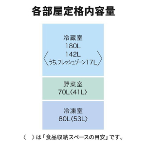 三菱 【右開き】330L 3ドア冷蔵庫 マットリネンホワイト MR-CX33K-W-イメージ17