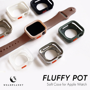 WEARPLANET Apple Watch 45/44mm用FLUFFY POT ソフトケース マッシュルームグリーン WP26949-イメージ4