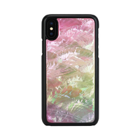 ikins iPhone XR用天然貝ケース Water flower ブラックフレーム I13950I61