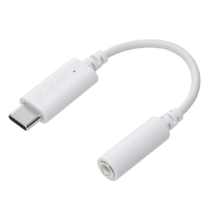 エレコム USB Type-C(TM) - φ3．5mm変換ケーブル(5．0cm) ホワイト MPA-C35DWH2-イメージ1