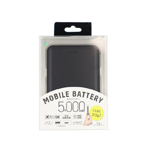 クオリティトラストジャパン スリムモバイルバッテリー(5,000mAh) ブラック QTC-0505BK-イメージ4