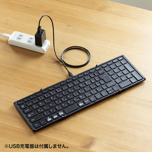 サンワサプライ ワイヤレス折りたたみフルキーボード ブラック SKB-WL35BK-イメージ4