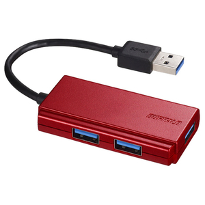 BUFFALO USB3．0バスパワーハブ 3ポートタイプ レッド BSH3U100U3RD-イメージ1