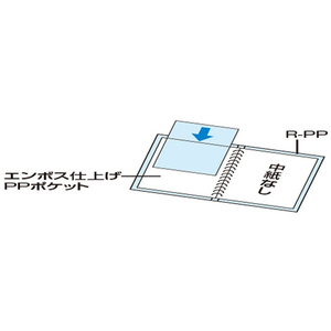 コクヨ クリヤーブック(Glassele)替紙式背ポケットSワイドA4ブルー F384922-ﾗ-GLB740B-イメージ7