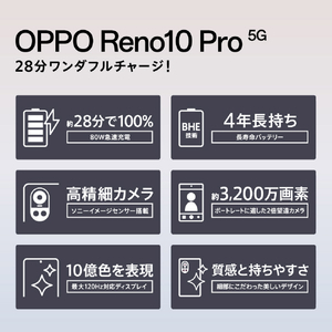 オウガ・ジャパン SIMフリースマートフォン Renoシリーズ OPPO Reno10 Pro 5G グロッシーパープル CPH2541PL-イメージ4