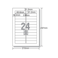 エーワン レーザー用ラベル A4 24面 四辺余白角丸500枚 F833510-31150