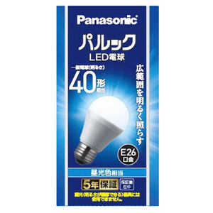 パナソニック LED電球 E26口金 全光束485lm(4．2W一般電球 広配光タイプ) 昼光色相当 パルック LDA4DGK4-イメージ1