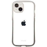 NATURAL design iPhone 15用背面型ケース Chrome-gradation アッシュグレー IP23-61-CHCG05