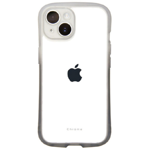 NATURAL design iPhone 15用背面型ケース Chrome-gradation アッシュグレー IP23-61-CHCG05-イメージ1