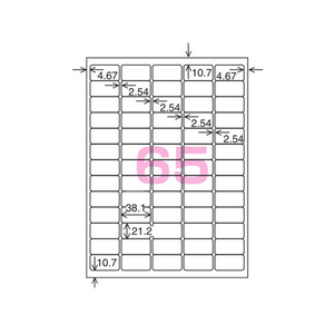 コクヨ モノクロレーザー&コピー用紙ラベル A4 65面 10枚 F874834-LBP-7651N-イメージ2