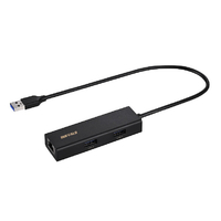 バッファロー Giga対応 USB-A LANアダプターハブ付 ブラック LUD-U3-AU101BK