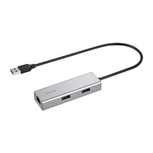 バッファロー Giga対応 USB-A LANアダプターハブ付 シルバー LUD-U3-AU101SV-イメージ1