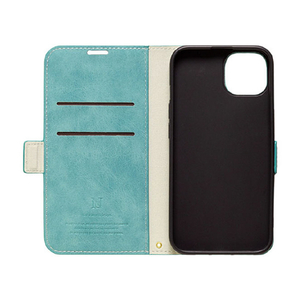 NATURAL design iPhone 15/14/13用手帳型ケース Style Natural ターコイズ IP23-61-VS08-イメージ3