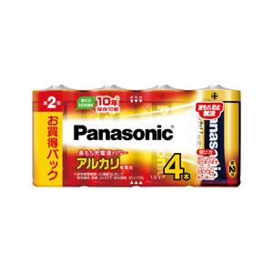 パナソニック 単2形アルカリ乾電池 4本入り LR14XJ/4SW-イメージ1