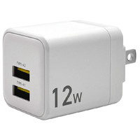 ラスタバナナ USB2ポート AC充電器(計2．4A) ホワイト RAC2A2A05WH