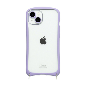 NATURAL design iPhone 15/14用背面型ケース i.Color パープル IP23-61-ICSH03-イメージ2