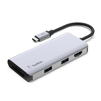 BELKIN USB-C 5-in-1マルチポートアダプター シルバー AVC007BTSGY