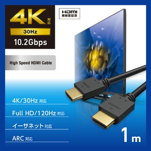 エレコム ハイスピードHDMI(R)ケーブル(1.0m) ブラック DH-HD14E10BK2-イメージ2