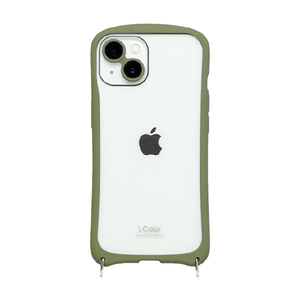 NATURAL design iPhone 15/14用背面型ケース i.Color カーキ IP23-61-ICSH06-イメージ2