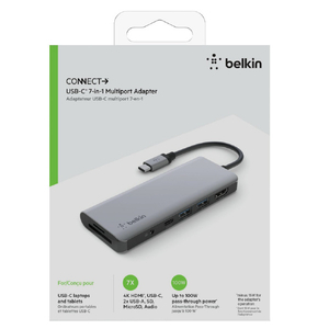 BELKIN USB-C 7-in-1マルチポートアダプター シルバー AVC009BTSGY-イメージ4