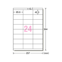 エーワン レーザープリンタ用ラベル B4 24面 ホワイト 20シート F877060-28435