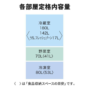 三菱 【右開き】330L 3ドア冷蔵庫 パールホワイト MR-CX33J-W-イメージ15